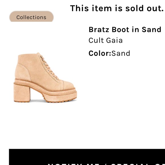 Cult Gaia Cream Suede Bratz Lug Soled Platform Ankle Boots, size 7 - Picture 9 of 11